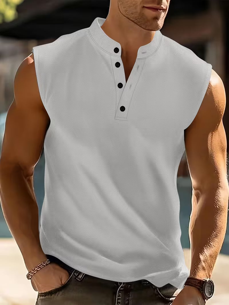 Herren ärmelloses Leicht-T-Shirt - Atmungsaktiv - Grau