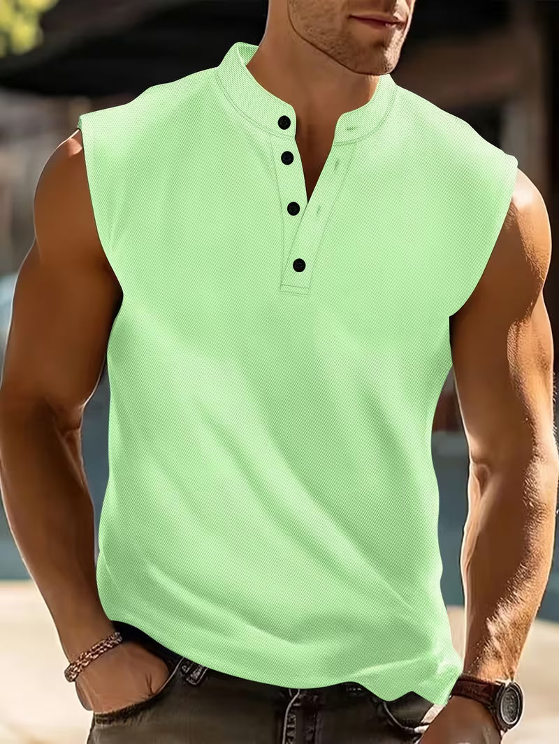 Herren ärmelloses Leicht-T-Shirt - Atmungsaktiv - Hellgrün