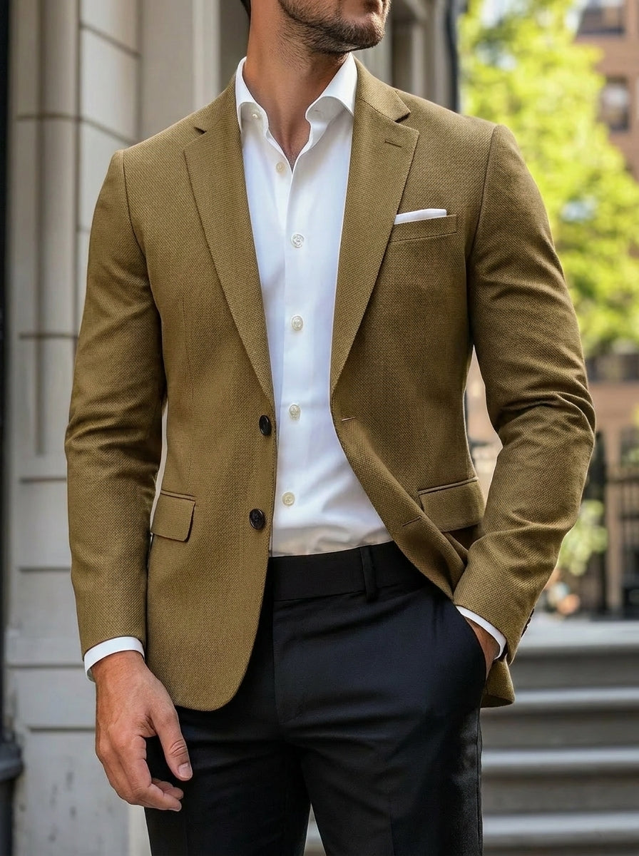 Herren Sakko Casual Standard Fit Einreiher - Klassischer Schnitt - Braun