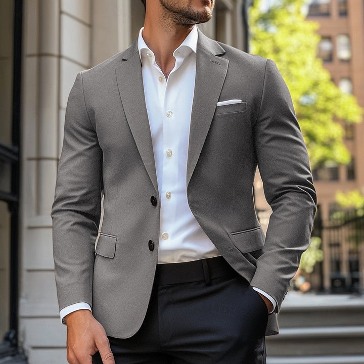 Herren Sakko Casual Standard Fit Einreiher - Klassischer Schnitt - Hellgrau