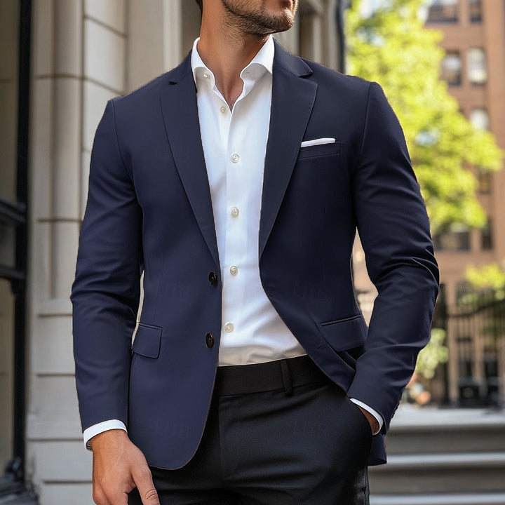 Herren Sakko Casual Standard Fit Einreiher - Klassischer Schnitt - Marineblau