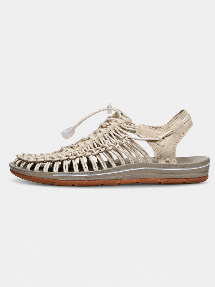 Herren Sandale mit Cutout – Offene Sommersandale - Beige