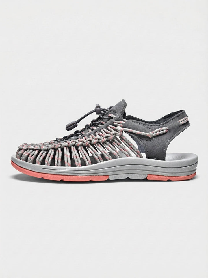 Herren Sandale mit Cutout – Offene Sommersandale - Grau