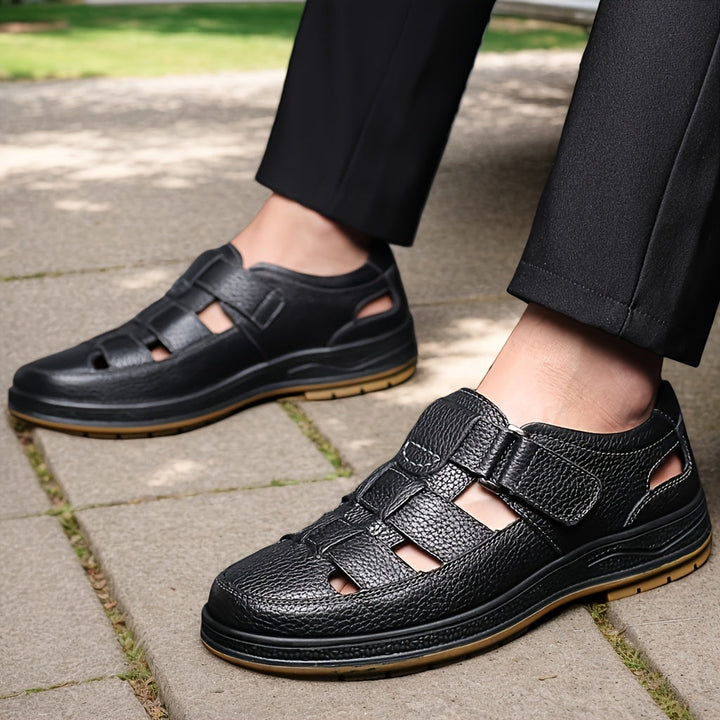Herren Sandalen | Atmungsaktiv & Antigeruch | Bequem & Langlebig | Obermaterial aus Rindsleder