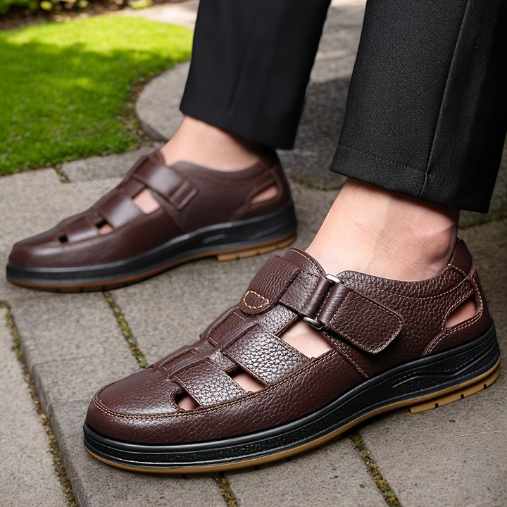 Herren Sandalen | Atmungsaktiv & Antigeruch | Bequem & Langlebig | Obermaterial aus Rindsleder