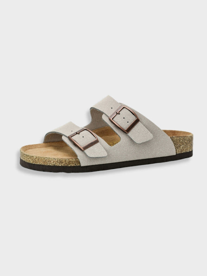 Herren Sandalen | Kork-Fußbett & Retro-Stil | Bequem & Klassisch | Leder mit Gummisohle