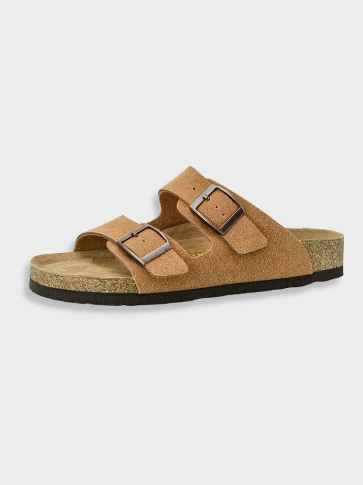 Herren Sandalen | Kork-Fußbett & Retro-Stil | Bequem & Klassisch | Leder mit Gummisohle