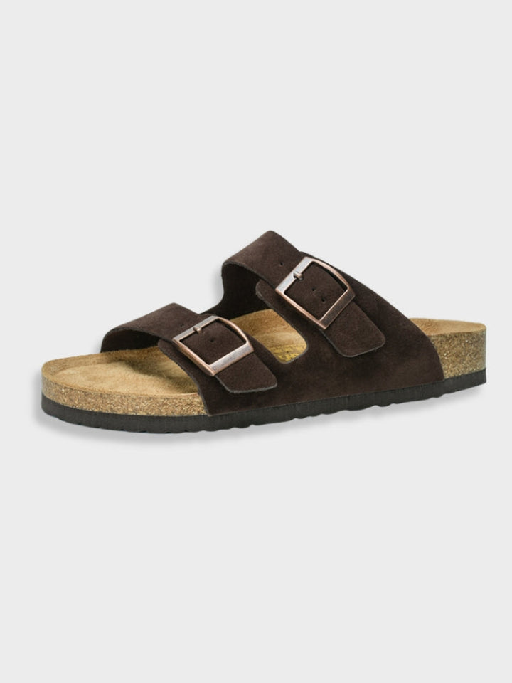 Herren Sandalen | Kork-Fußbett & Retro-Stil | Bequem & Klassisch | Leder mit Gummisohle