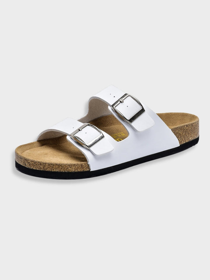Herren Sandalen | Kork-Fußbett & Retro-Stil | Bequem & Klassisch | Leder mit Gummisohle