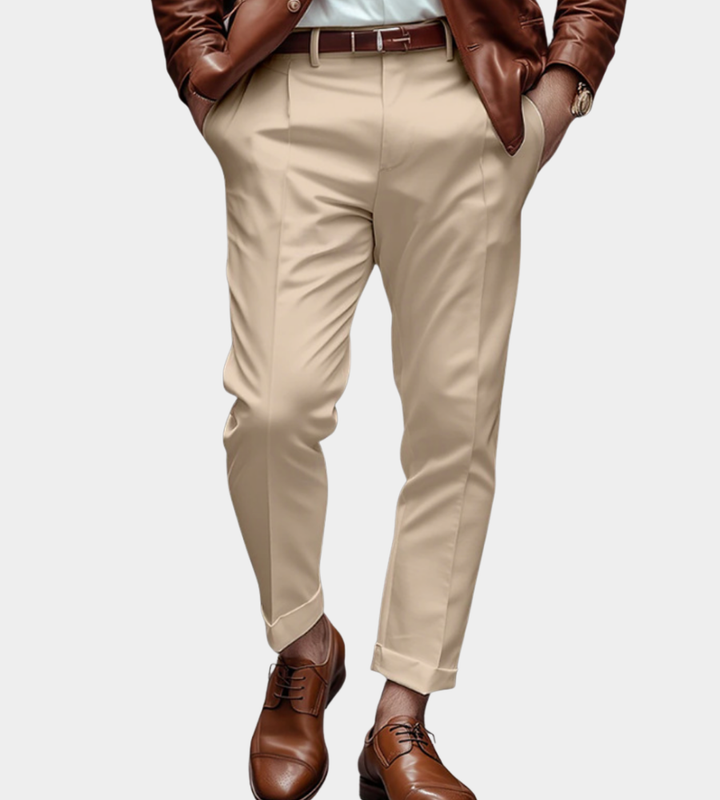 Herren schmale Hose - moderner Slim-Fit Look - Khaki