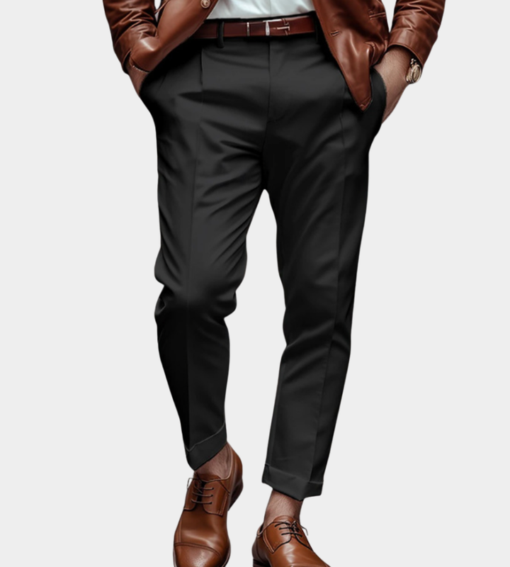 Herren schmale Hose - moderner Slim-Fit Look - Schwarz