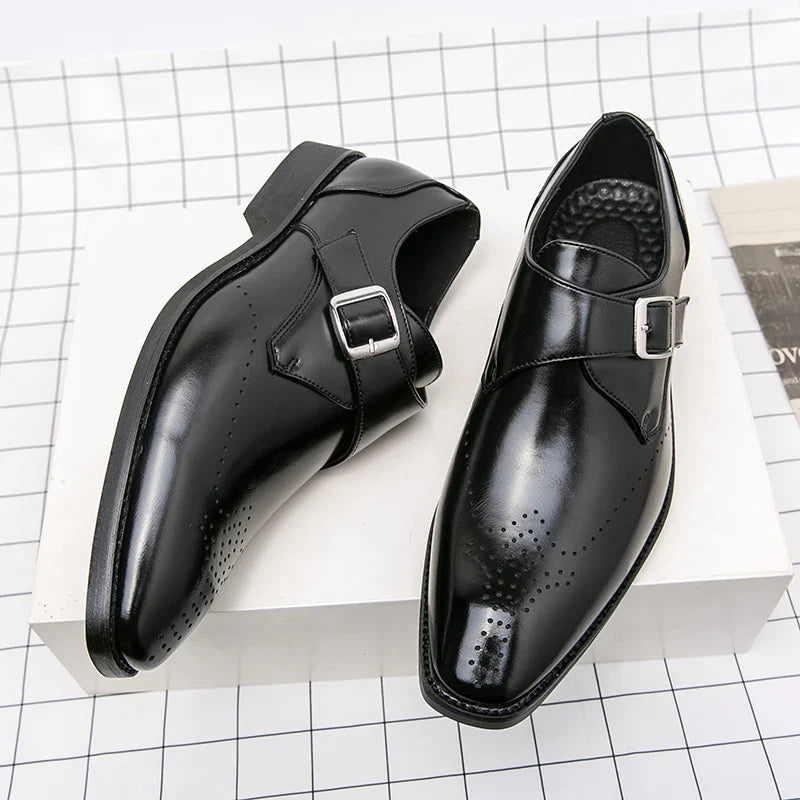 Herren Schnallenschuh mit Riemen - Formaler Stil - Schwarz