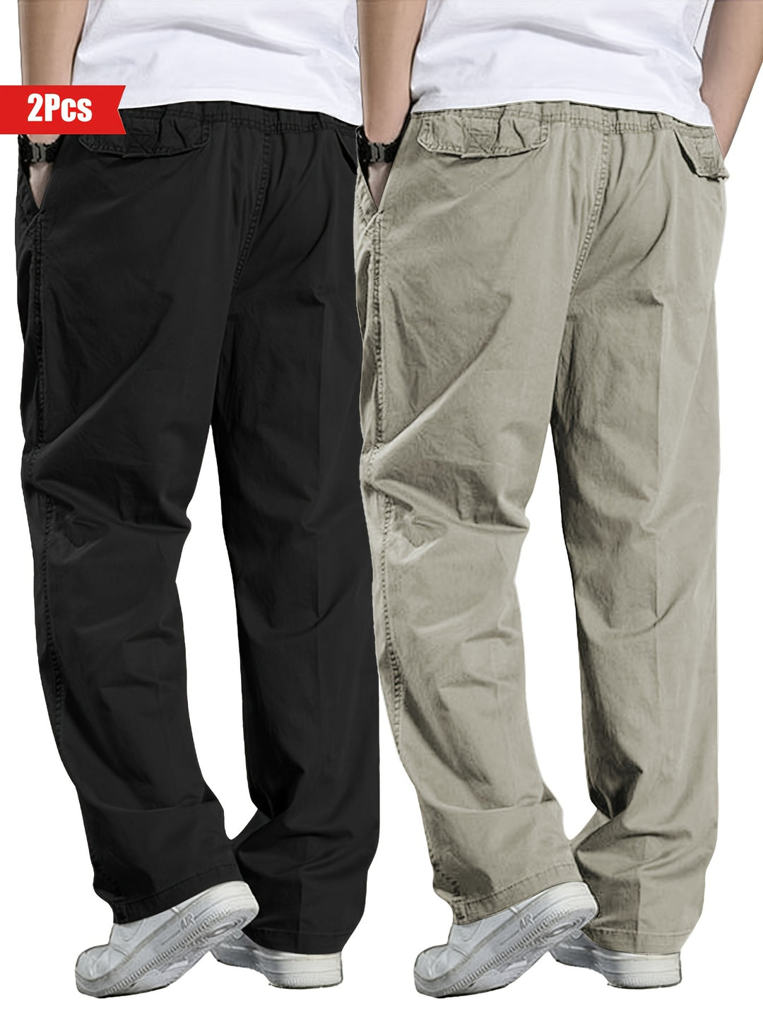 Herren Set aus 2 Hosen | 100% Baumwolle & Lockere Passform | Outdoor & Freizeitbekleidung
