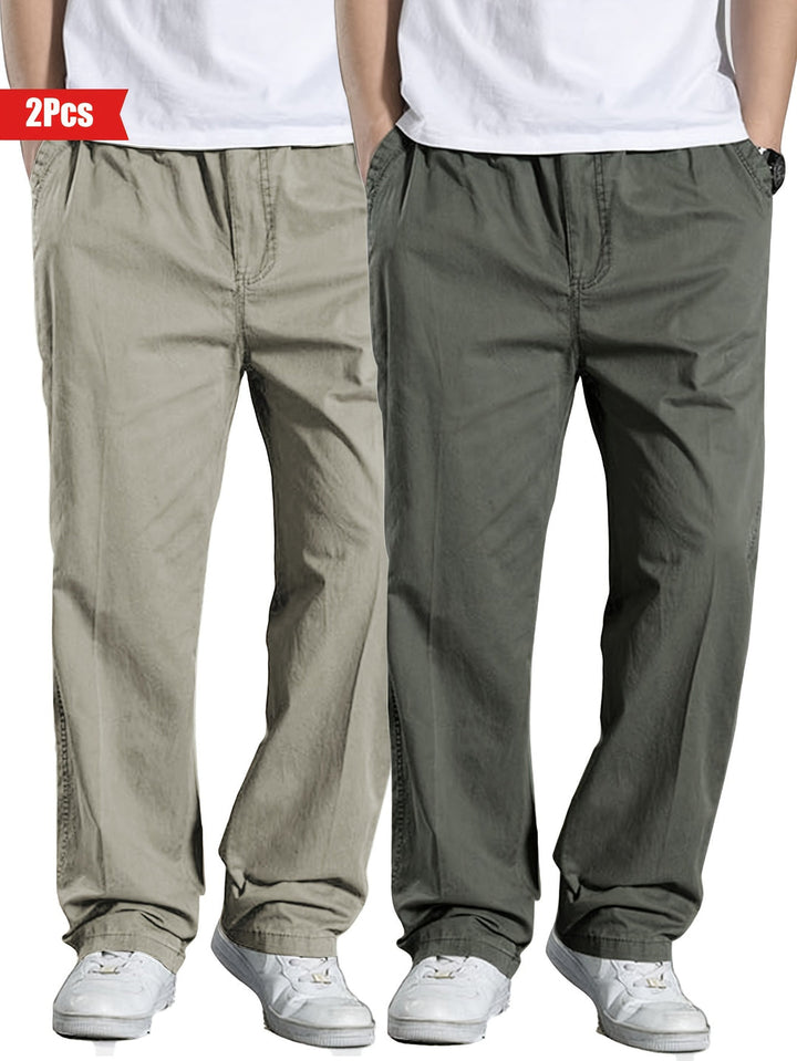 Herren Set aus 2 Hosen | 100% Baumwolle & Lockere Passform | Outdoor & Freizeitbekleidung