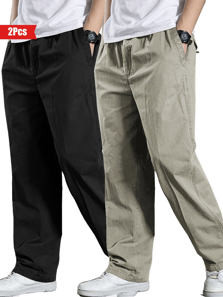 Herren Set aus 2 Hosen | 100% Baumwolle & Lockere Passform | Outdoor & Freizeitbekleidung