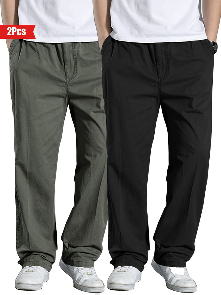 Herren Set aus 2 Hosen | 100% Baumwolle & Lockere Passform | Outdoor & Freizeitbekleidung