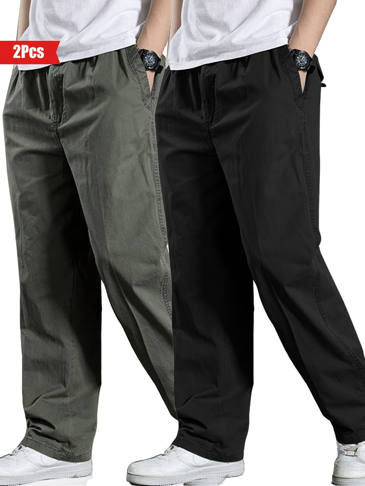 Herren Set aus 2 Hosen | 100% Baumwolle & Lockere Passform | Outdoor & Freizeitbekleidung