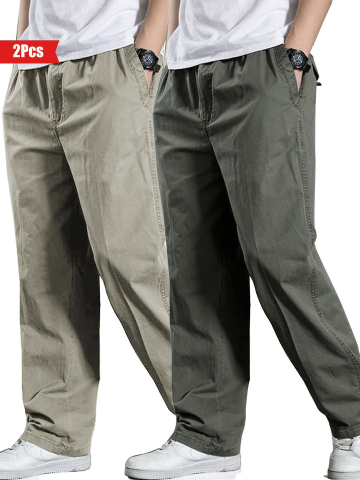 Herren Set aus 2 Hosen | 100% Baumwolle & Lockere Passform | Outdoor & Freizeitbekleidung
