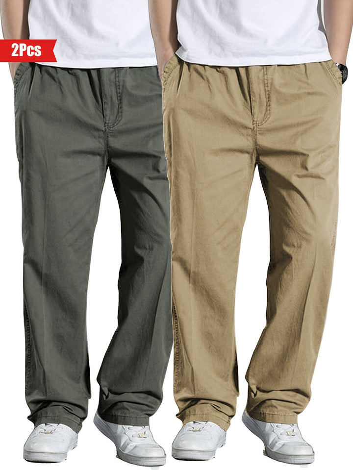 Herren Set aus 2 Hosen | 100% Baumwolle & Lockere Passform | Outdoor & Freizeitbekleidung