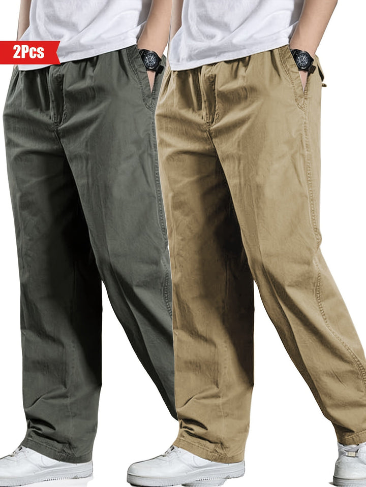 Herren Set aus 2 Hosen | 100% Baumwolle & Lockere Passform | Outdoor & Freizeitbekleidung