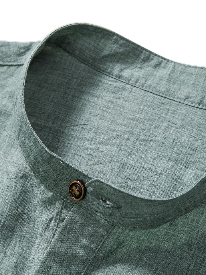Herren Set | Kurzarmshirt & Hose | Atmungsaktiv & Lässig | Leinenmix & Baumwolle
