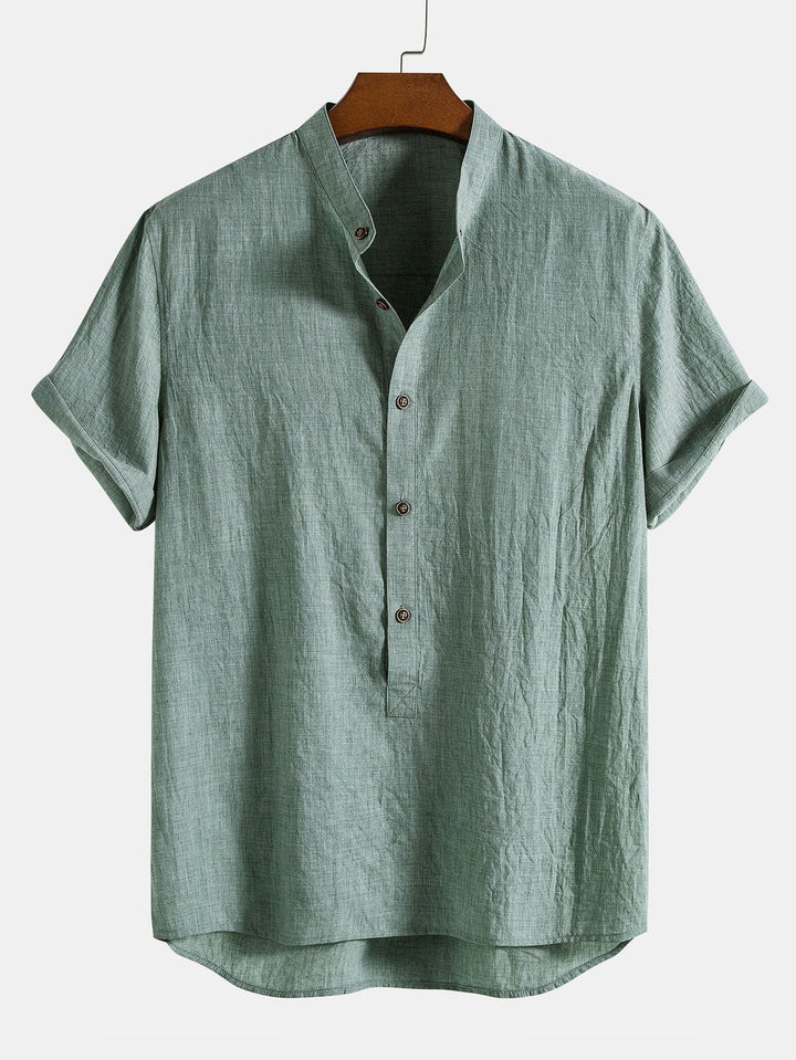 Herren Set | Kurzarmshirt & Hose | Atmungsaktiv & Lässig | Leinenmix & Baumwolle