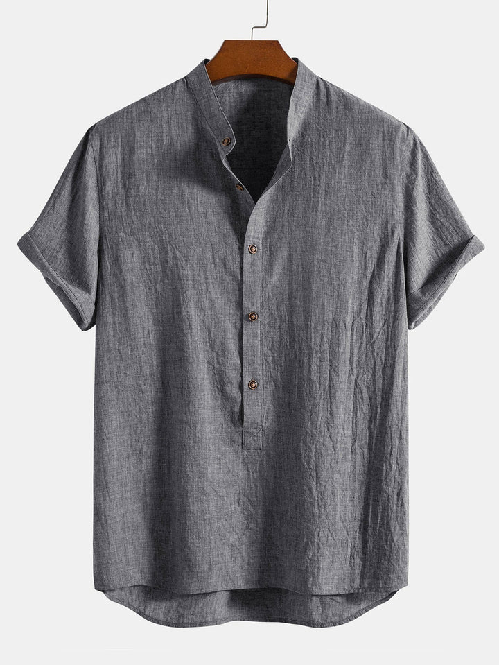 Herren Set | Kurzarmshirt & Hose | Atmungsaktiv & Lässig | Leinenmix & Baumwolle