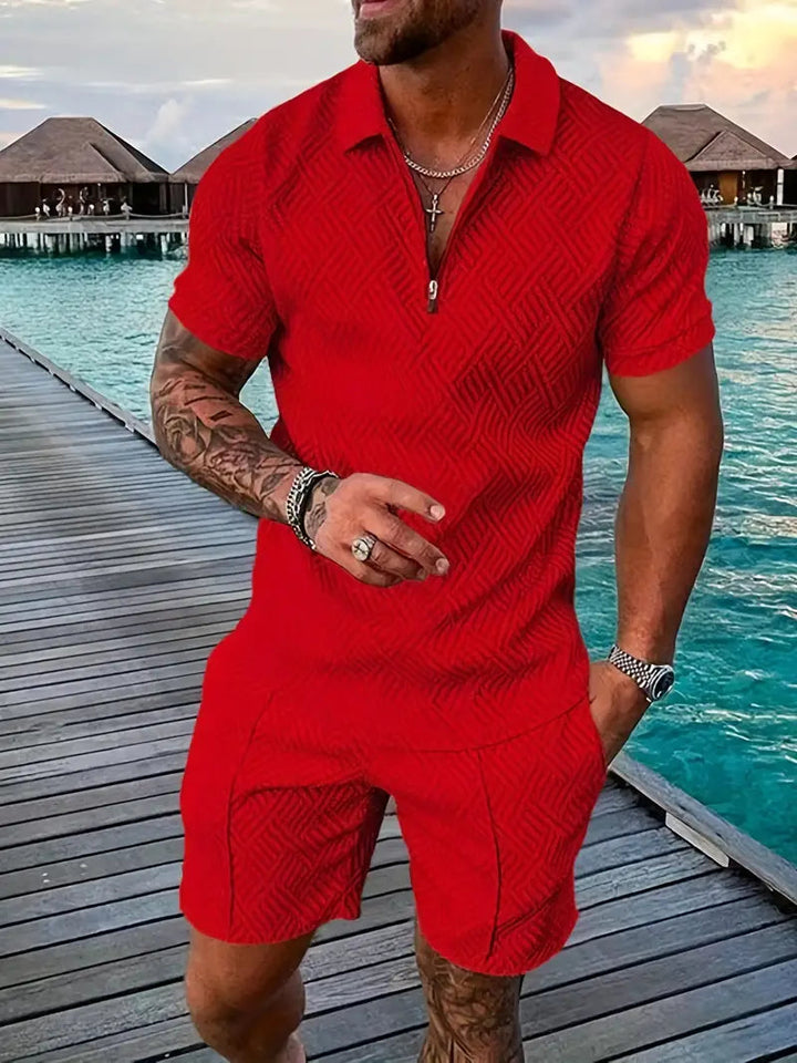 Herren Set | Poloshirt & Shorts | Bequem & Luftig | Für Sommer & Freizeit