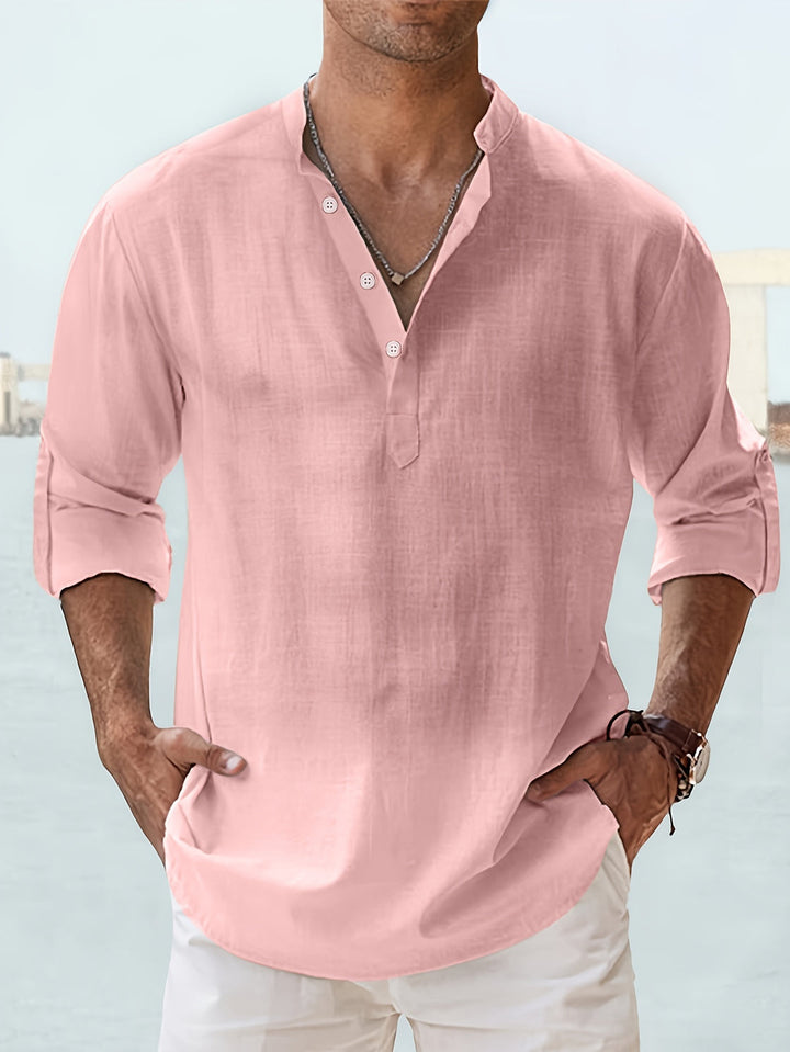 Herren Shirt | Leicht & Atmungsaktiv | Halboffenes Design und Lange Ärmel