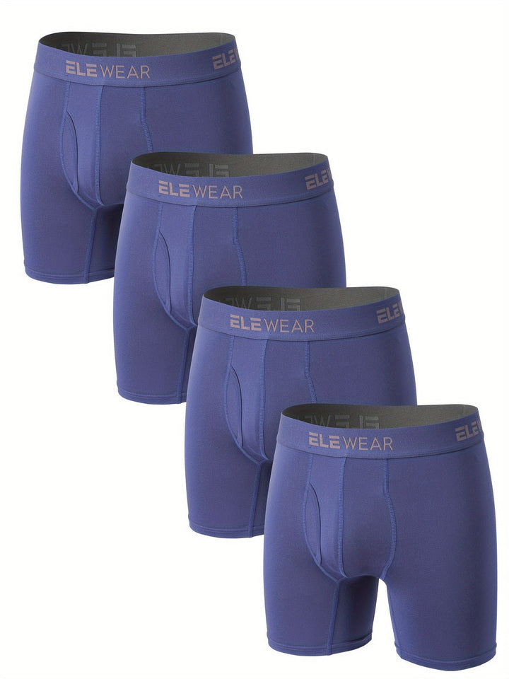Herren Shorts | Seiteneingriff & Flache Ecken | Schnelltrocknend & Feuchtigkeitsableitend | Polyester | 4 Stück