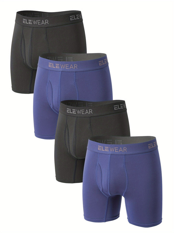 Herren Shorts | Seiteneingriff & Flache Ecken | Schnelltrocknend & Feuchtigkeitsableitend | Polyester | 4 Stück