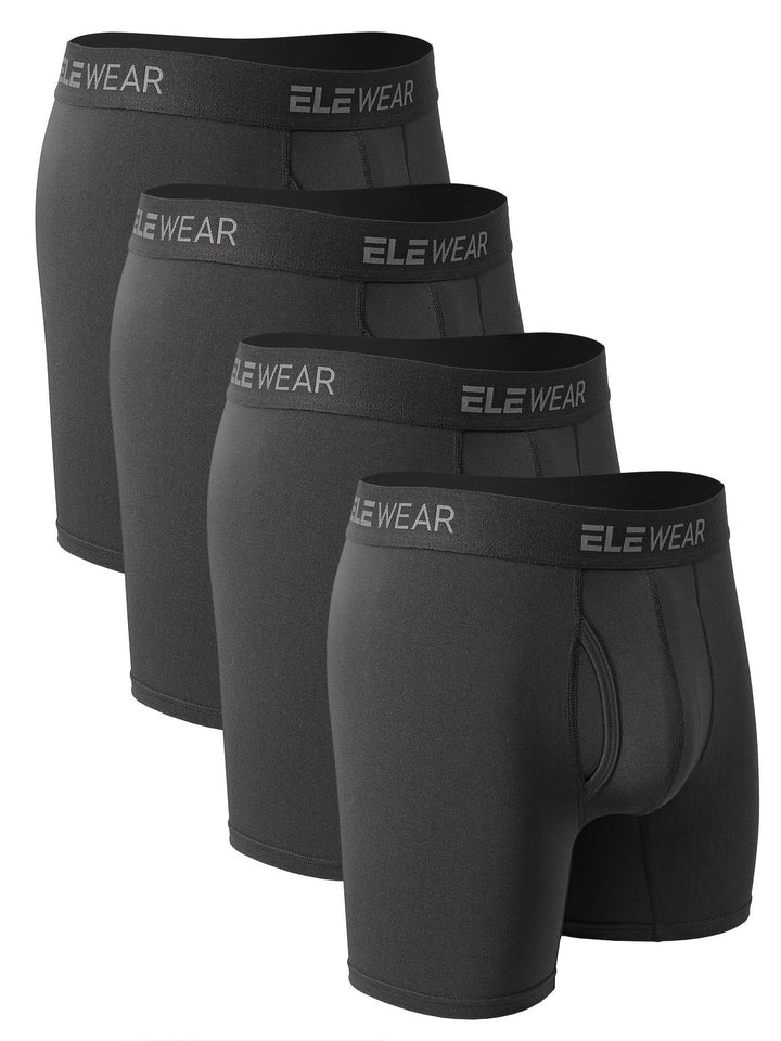 Herren Shorts | Seiteneingriff & Flache Ecken | Schnelltrocknend & Feuchtigkeitsableitend | Polyester | 4 Stück