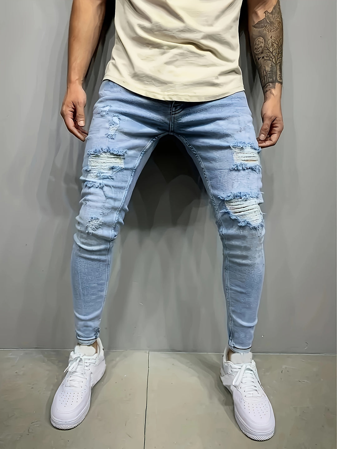 Herren Skinny Jeans | Stretch & Leicht Gewaschen | Bequemer Denim | Frühling & Herbst