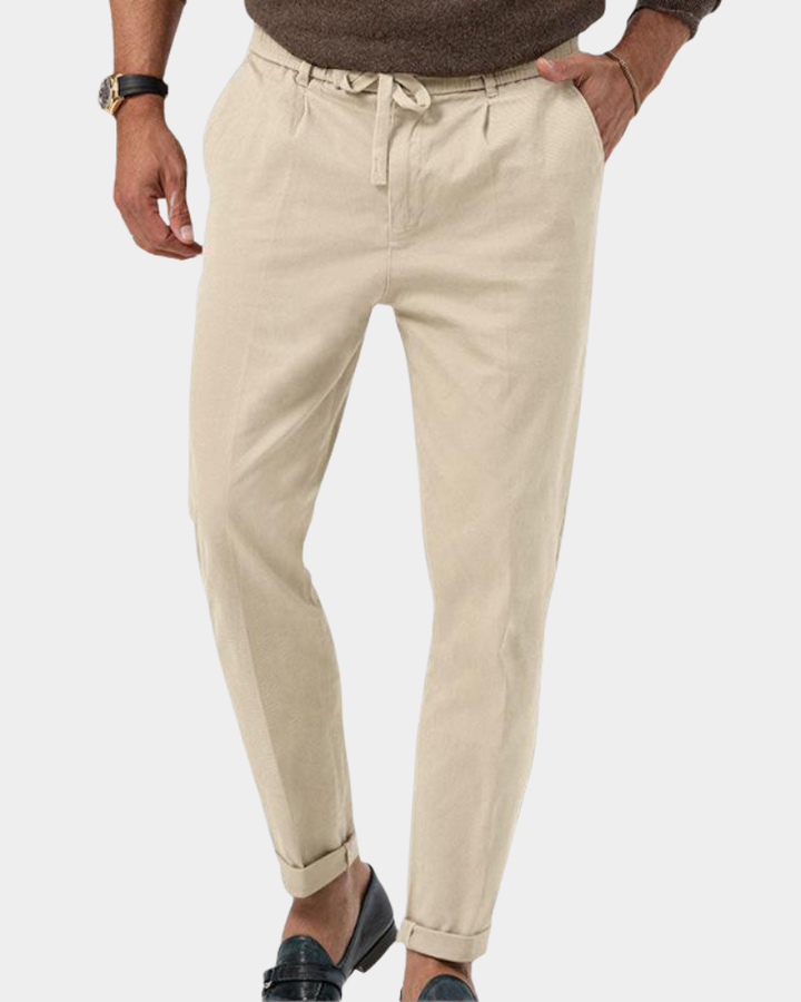 Herren Slim-Fit Bundfaltenhose - Klassisch elegant - Beige