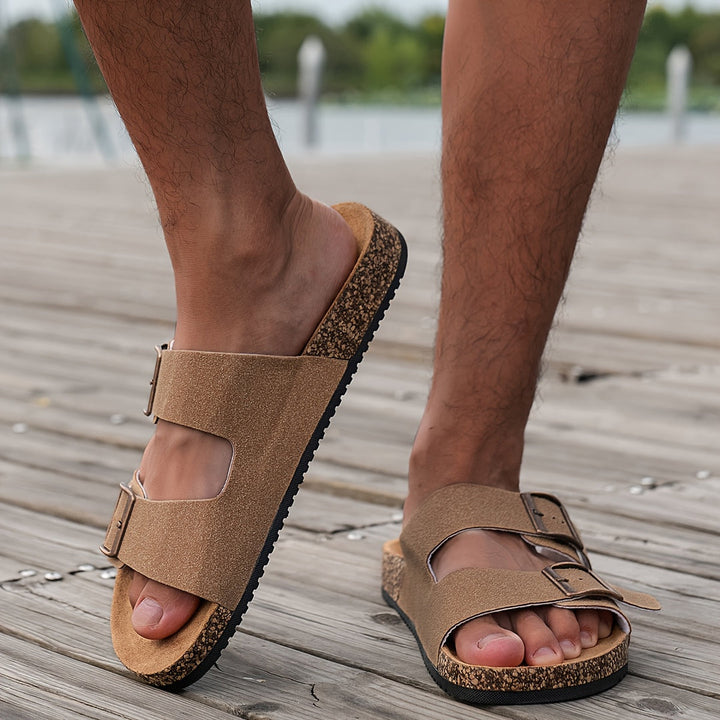 Herren Slip-On Sandalen | Dicke Gepolsterte Sohle | Komfortabel & Langlebig | PU & Gummi Sommerdesign