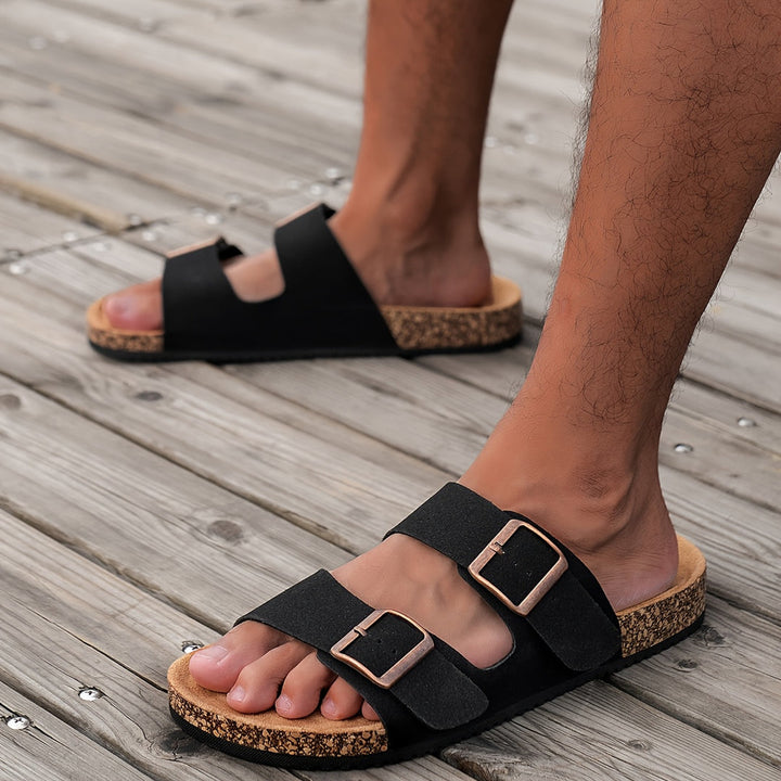 Herren Slip-On Sandalen | Dicke Gepolsterte Sohle | Komfortabel & Langlebig | PU & Gummi Sommerdesign