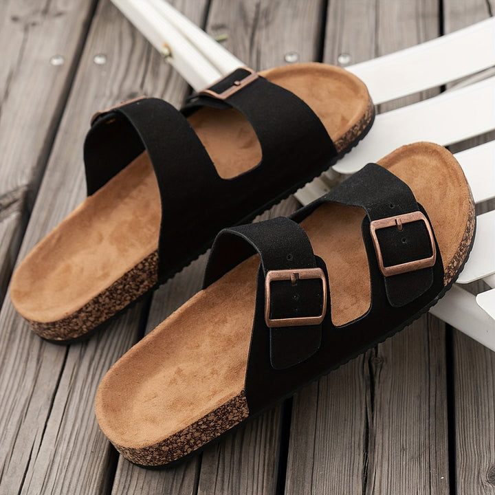 Herren Slip-On Sandalen | Dicke Gepolsterte Sohle | Komfortabel & Langlebig | PU & Gummi Sommerdesign