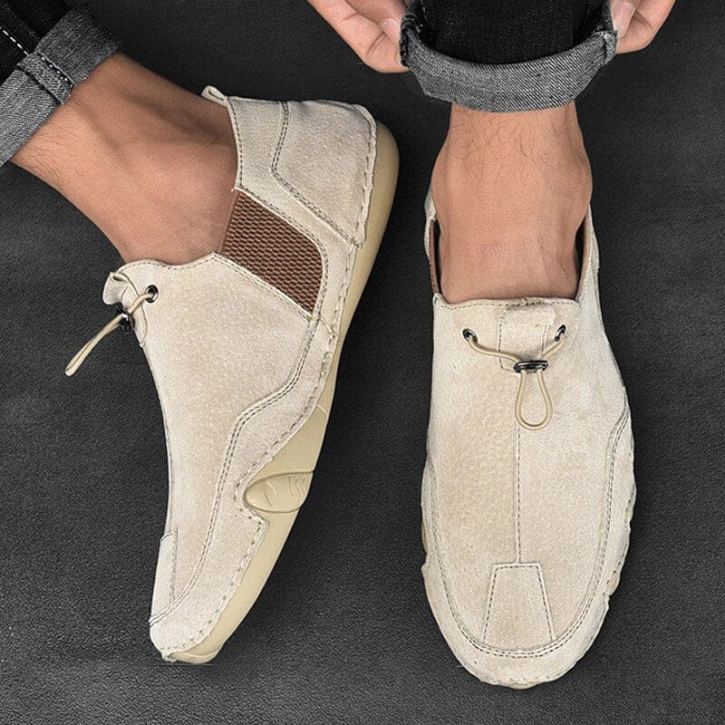 Herren Slip-On Schuhe mit elastischen Seitenpaneelen - Casual - Beige
