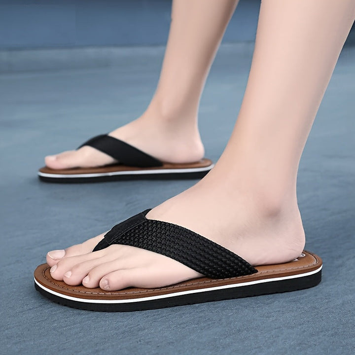 Herren Slipper | Geflochtenes Design mit Schnürsenkeln | Rutschfest & Komfortabel | EVA-Sohle für Draußen