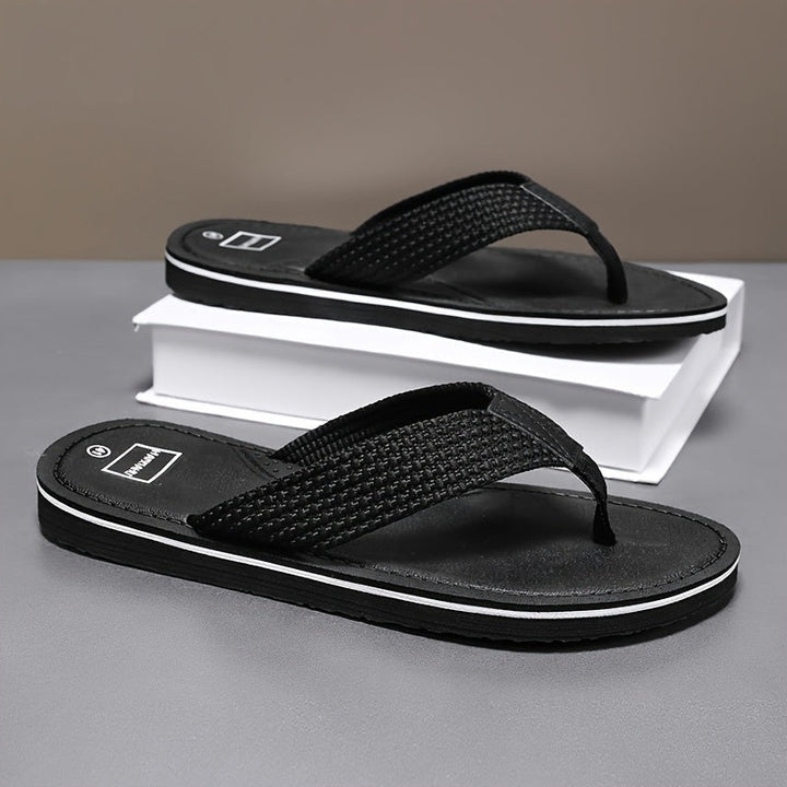 Herren Slipper | Geflochtenes Design mit Schnürsenkeln | Rutschfest & Komfortabel | EVA-Sohle für Draußen