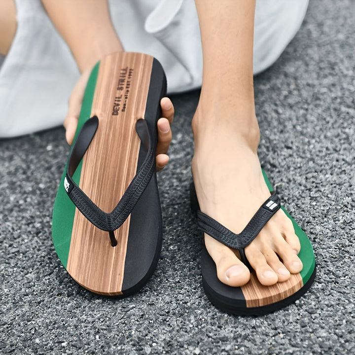 Herren Slipper | Rutschfest & Geruchlos | EVA-Obermaterial mit Gummisohle | Lässige Slip-On