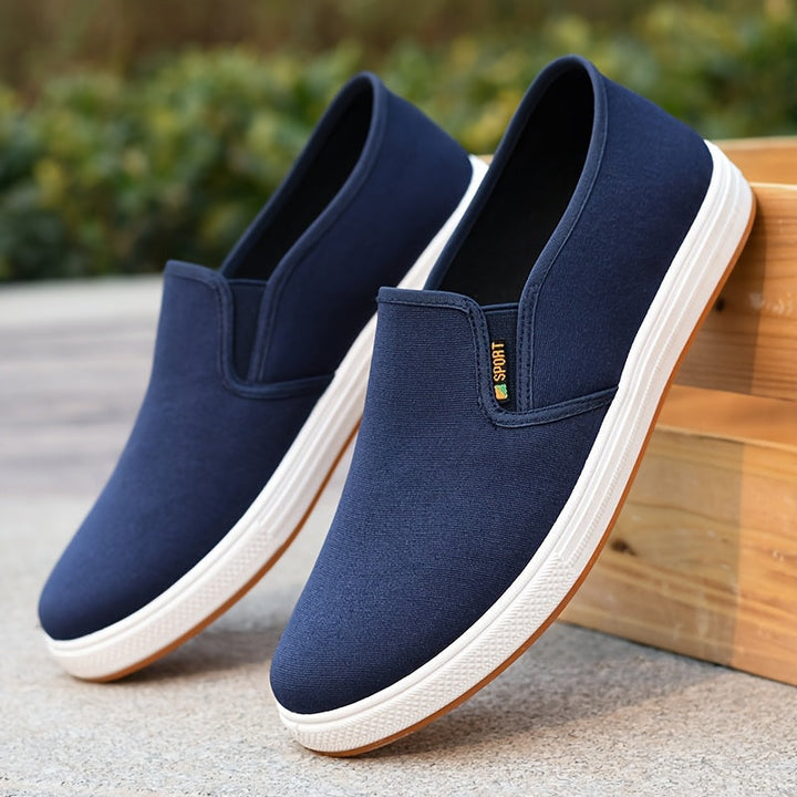 Herren Sneakers | Blaue Slip-On Loafers | Elastischer Seitensteg & Rutschfeste Sohle | Atmungsaktiv & Komfortabel