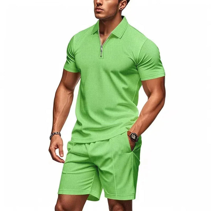 Herren Sommer-Set mit Reißverschluss - Figurfreundlicher Schnitt - Grün