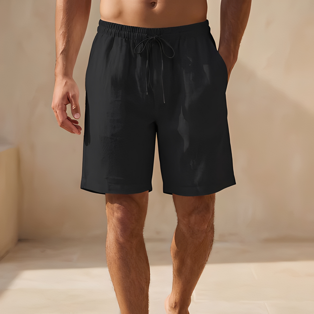 Herren Sommer-Shorts mit Taschen - Khaki - Schwarz
