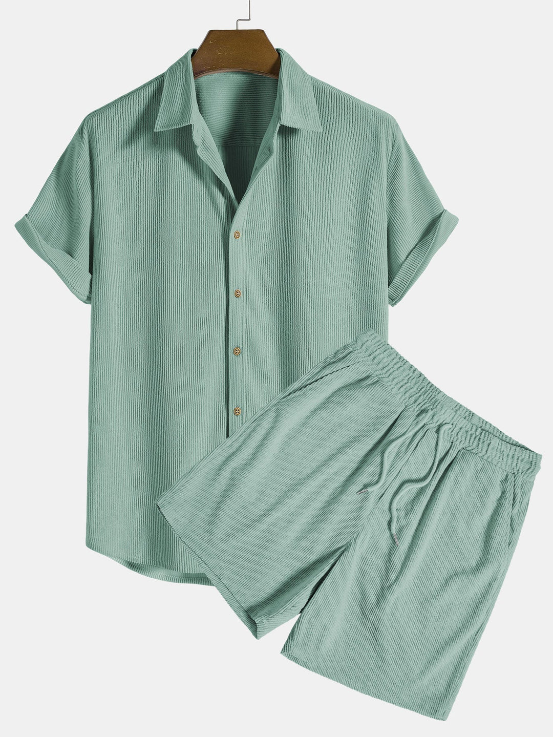 Herren Sommeranzug | Kurzarm Hemd & Shorts | Atmungsaktiv & Leicht | Polyester