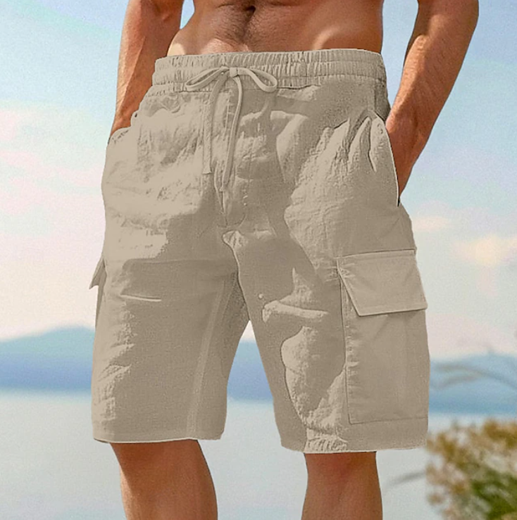 Herren Sommershorts mit lockerer Passform - Casual Shorts - Beige