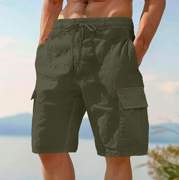Herren Sommershorts mit lockerer Passform - Casual Shorts - Grün