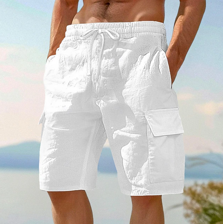 Herren Sommershorts mit lockerer Passform - Casual Shorts - Weiß