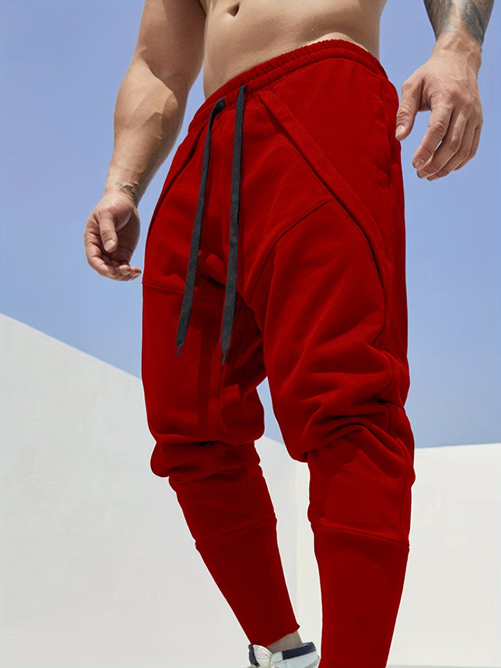 Herren Sporthose | Lange Hose | Leicht elastisches Polyester | Einfarbig & Reguläre Passform