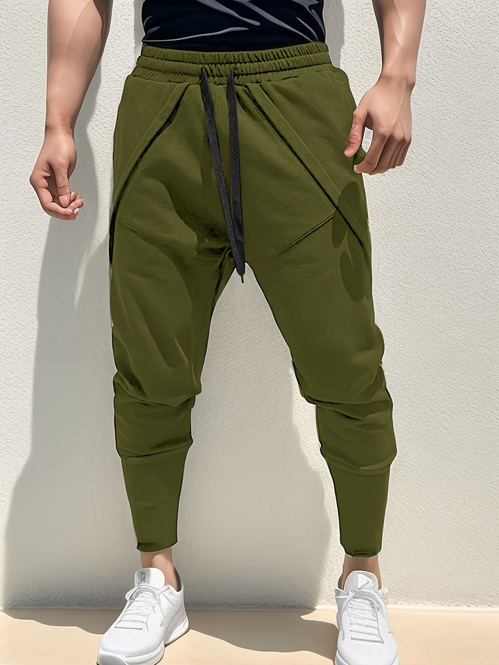 Herren Sporthose | Lange Hose | Leicht elastisches Polyester | Einfarbig & Reguläre Passform
